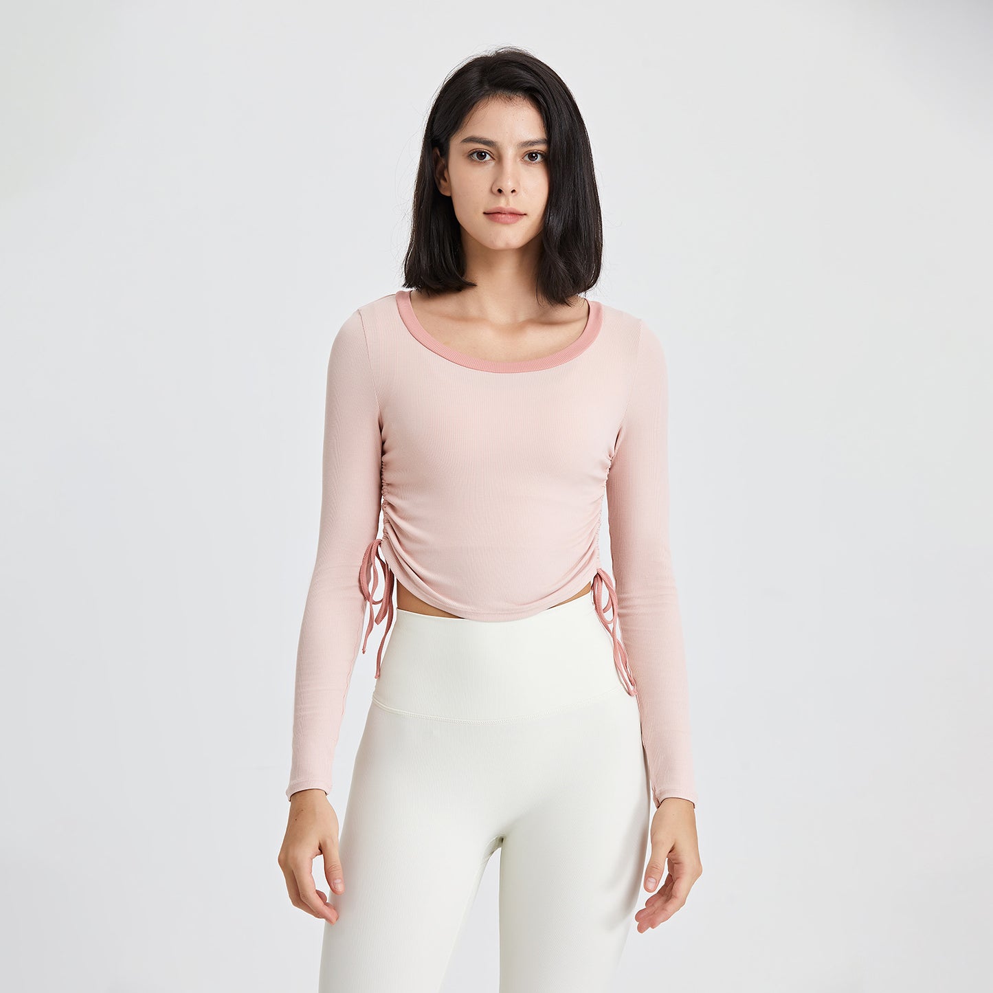 Long-sleeved T-shirt With Side Drawstring