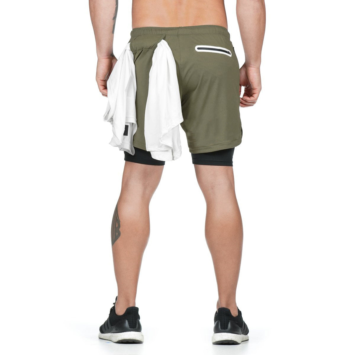 Men 2 In 1 Double-deck Quick Dry GYM  Shorts