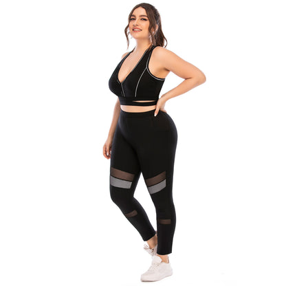 PLUS SIZE FITNESS LEGGINGS/BRA